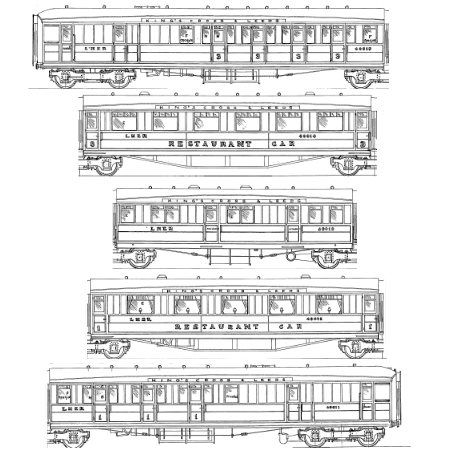 4mm scale drawing set 3 : Gresley GNR Leeds Diner Quint set