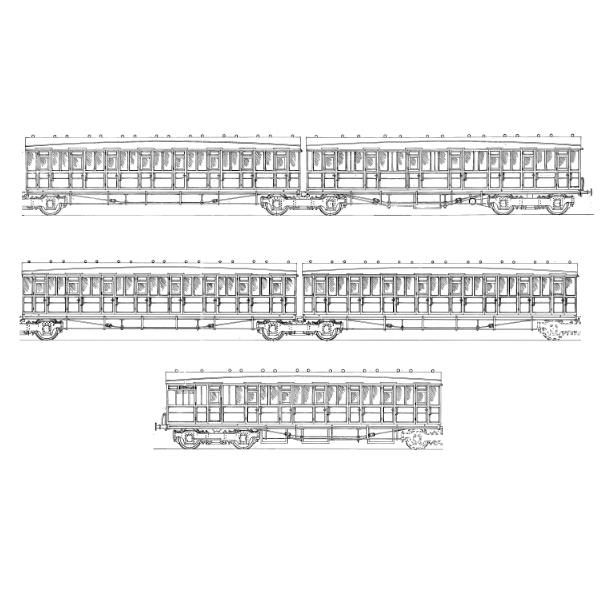 4mm scale drawing set 8 : Gresley GE section quint suburban set