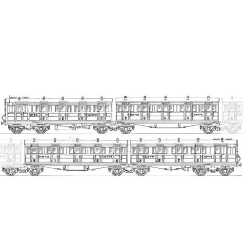 4mm scale drawing set 11 : GNR 140' 11" quad brake compo & triplet compo sets 104' 11?" & 105' 10?"