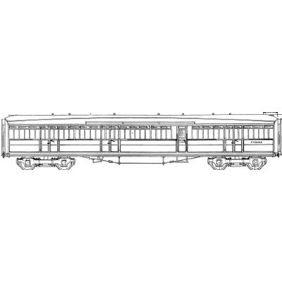 4mm kit 124 : 61' 6" Gresley corridor luggage van 1924 stock Diagram 43 45