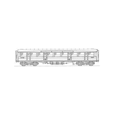 4mm kit 187 : 61' 6" Gresley Corridor 3rd class and Flying Scotsman hairdressing Saloon Diagram 23A