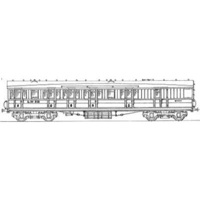 4mm kit 210 : 58' 1?" Gresley GNR lavatory brake composite Diagram GN 183
