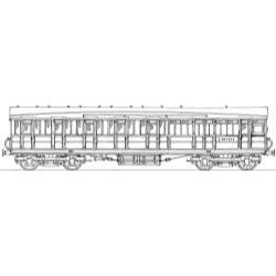 4mm kit 221 : 51' 1?" Gresley ordinary brake 3rd class (5 compartments) Diagram 61 62 63 117