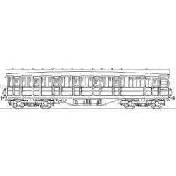 4mm kit 228 : 51' 1?" Gresley ordinary brake 3rd class (6 compartments) Diagram 246