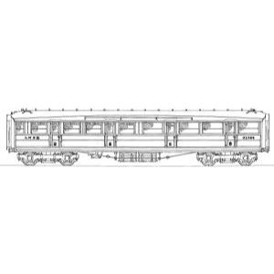 4mm kit 241 : 58' 6" Gresley GNR corridor semi open 3rd class Diagram GN 219