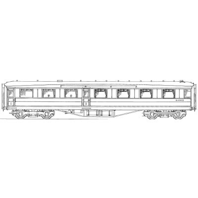 4mm kit 784 : 61' 6" Gresley semi open 1st class Diagram 219