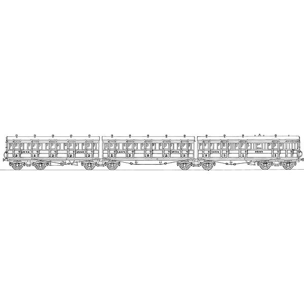 4mm kit 175 : 101' 8?" GNR triplet composite & 65' 4" twin 3rds (ex 6 wheel stock Lincoln area Diagram Trip GN 264G twin 248F