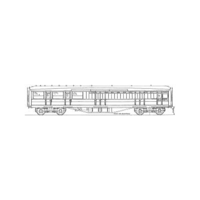 7mm scale drawing 103 : 61' 6" Gresley corridor brake 3rd 3 compartments Diagram 40 40A 174