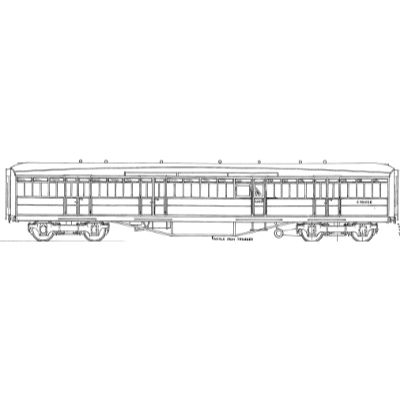 7mm scale drawing 106 : 61' 6" Gresley corridor luggage van Diagram 113 198 245 260 315