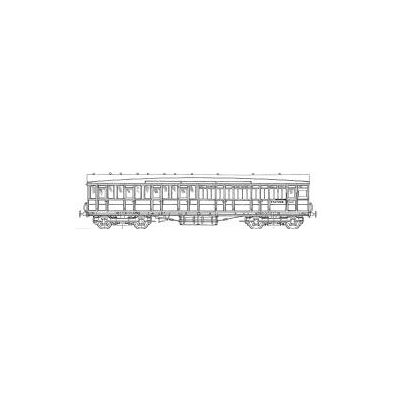 7mm scale drawing 111 : 51' 1?" Gresley Suburban Brake 3rd 4 compartment & steam auto driving carriage Diagram 64 65 128 294 317 320 clc42C