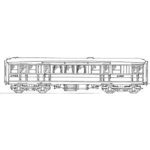 7mm scale drawing 169 : 50' 0" Gresley GNR Cantrail ventilation Invalid Saloon in service with the LNER Coach association Diagram GN10