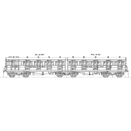 7mm scale drawing 172 : 69' 11" GNR twin articulated brake composite Ex 6 wheel West Riding stock  Diagram GN 198 218B