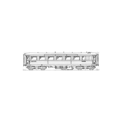 7mm scale drawing 197 : 52' 6" Gresley corridor 3rd class open   Diagram 182 216