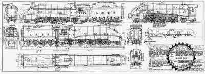 7mm scale drawing 308 : W1 Gresley 4-6-2-2 3 cyl streamlined rebuild