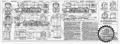 7mm scale drawing 332 : A3 Gresley 4-6-2 left hand drive with diags 94A and 94 HP boiler engine only