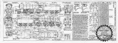 7mm scale drawing 354 : K3/2 Gresley 2-6-0 right hand drive mixed traffic engine with Darlington Cab