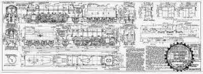 7mm scale drawing 382 : A2 Peppercorn 4-6-2 express passenger engine