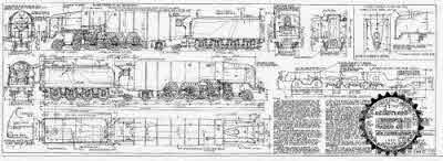 7mm scale drawing 408 : W1 Gresley 4-6-2-2 Hush Hush high pressure engine