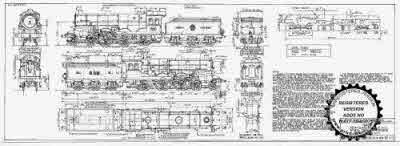 7mm scale drawing 425 : B15 Raven 4-6-0 (NE S2) stumpf uniflow engine