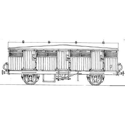 7mm scale drawing 620 : 32' 0" Gresley 4 wheel general and milk vans Diagram 86.87