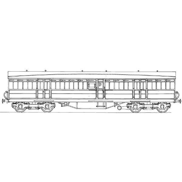 4mm kit 223 : 51' 1½" Gresley ordinary luggage brake Diagram 67 129 284
