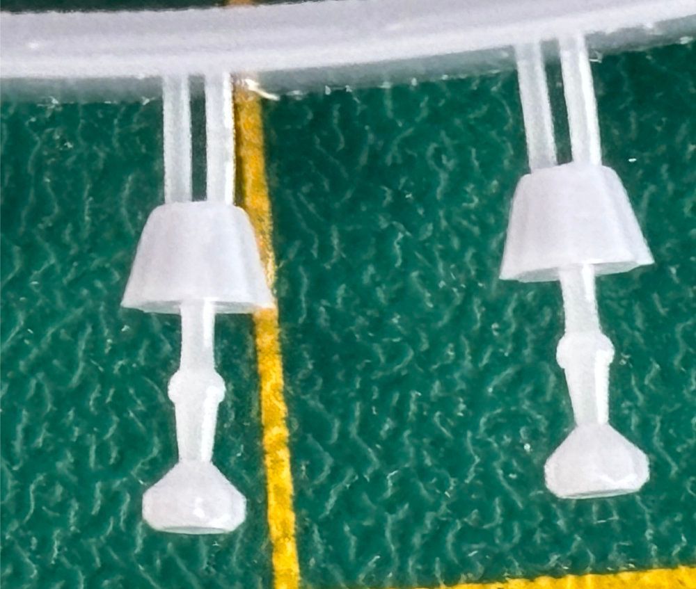 Table lamps attached to spru