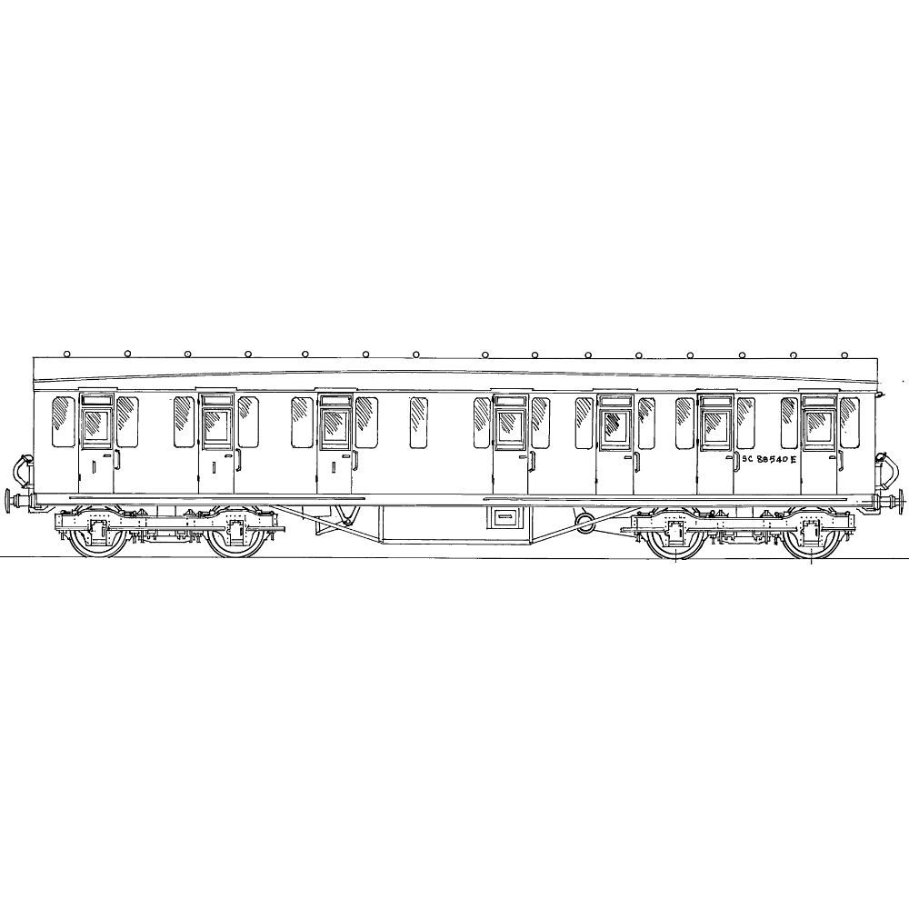 N Gauge kit 617 :  Thompson 52' 4" non vestibule composite diagram 371