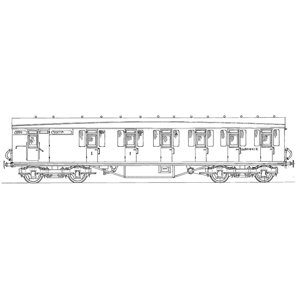 N Gauge kit 615 :  Thompson 52' 4" brake composite 2 first + 4 third compartments