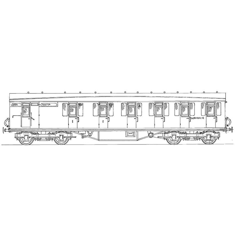 N Gauge kit 615 :  Thompson 52' 4" brake composite 2 first + 4 third compartments