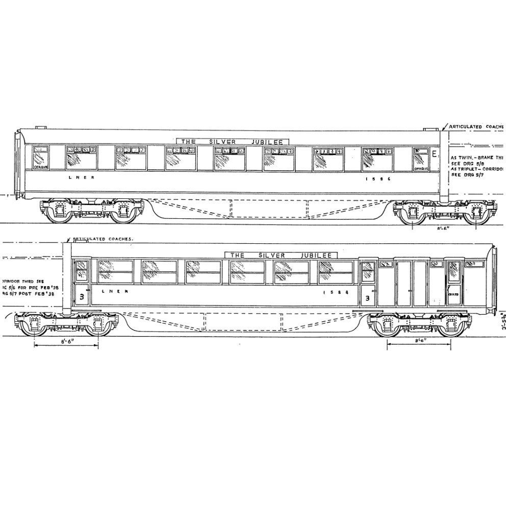 4mm kit 5.EF : Silver Jubilee Train twin brake third 4mm kit 5.EF : Silver Jubilee Train twin brake third