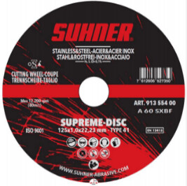 Cut-off discs thin version SUPREME DISC 125mm x 1.0mm