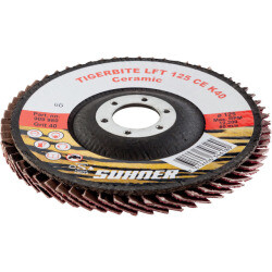 Flap discs ceramic conical LFT CE Tigerbite 125mm G60
