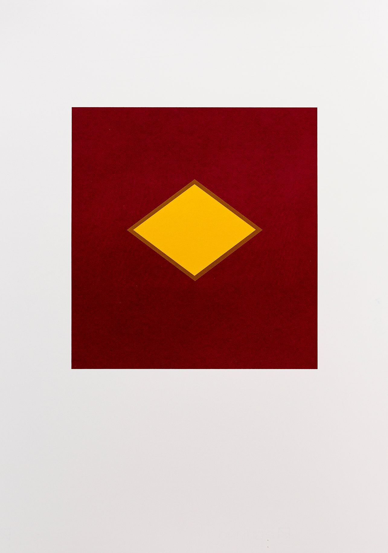 Lucy & Robert Carter, 'Yellow diamond on maroon (Red Rum)', unframed