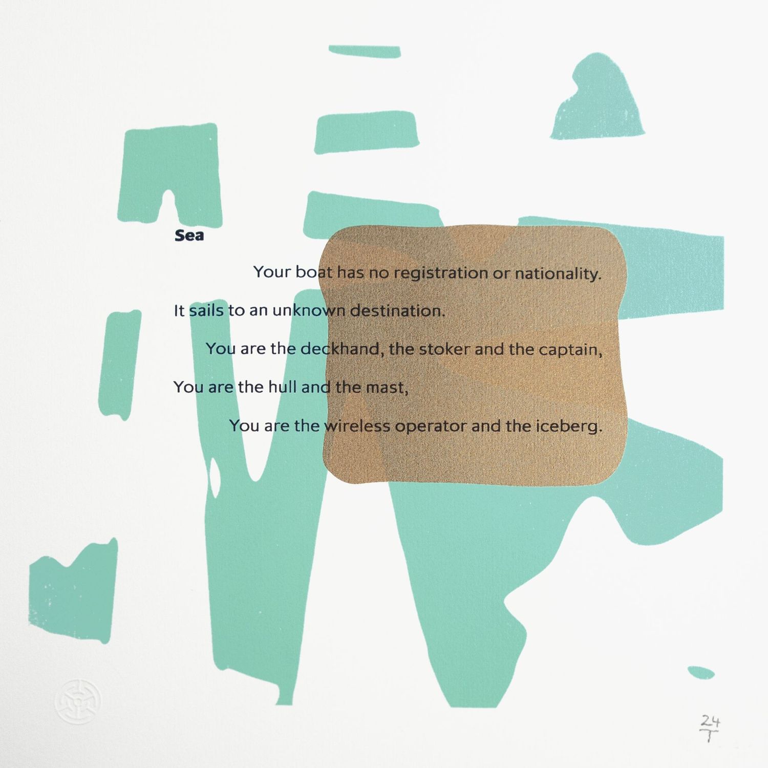 Tim Goulding, 'Sea', unframed screenprint