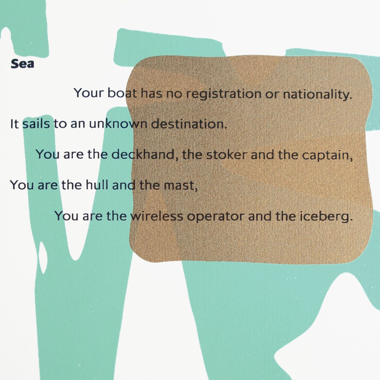 Tim Goulding, 'Sea', unframed screenprint