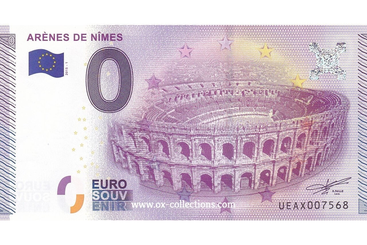 0 Euro-Schein Arènes de Nîmes 2015-1 Souvenir