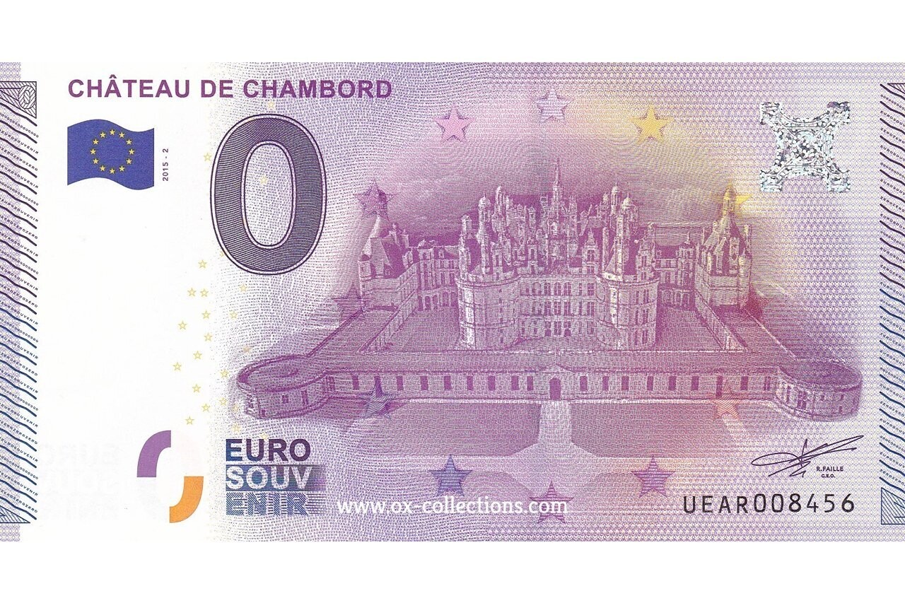 0 Euro-Schein Château de Chambord 2015-2 Souvenir