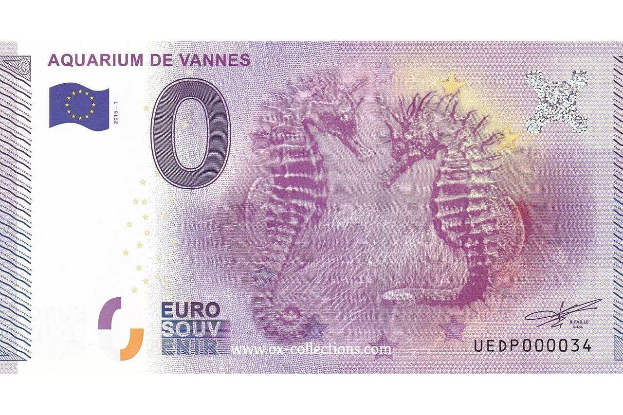 0 Euro-Schein Aquarium de Vannes 2015-1 Souvenir