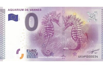 0 Euro-Schein Aquarium de Vannes 2015-1 Souvenir