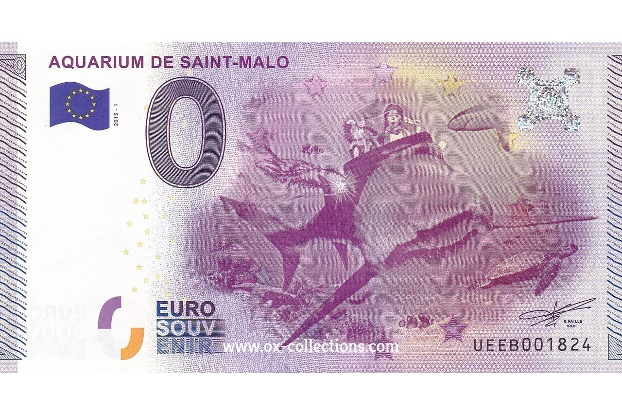 Billet 0 euro Aquarium de Saint-Malo 2015-1 souvenir