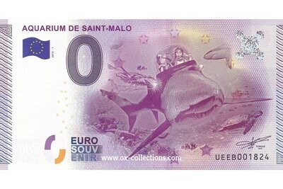 Billet 0 euro Aquarium de Saint-Malo 2015-1 souvenir