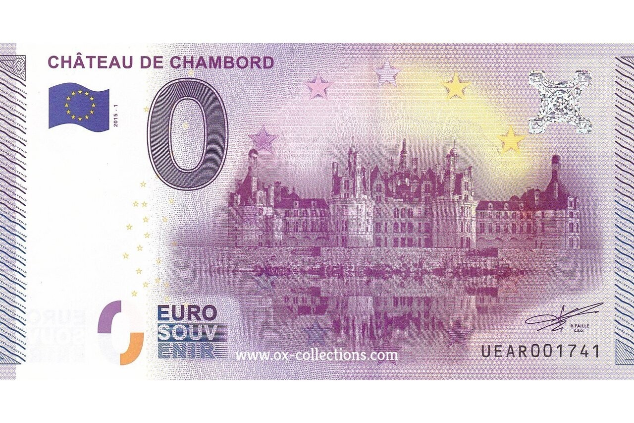 Billet 0 euro Château de Chambord 2015-1 souvenir