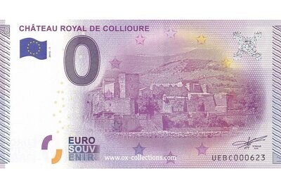 Billet 0 euro Château Royal de Collioure 2015-1 souvenir