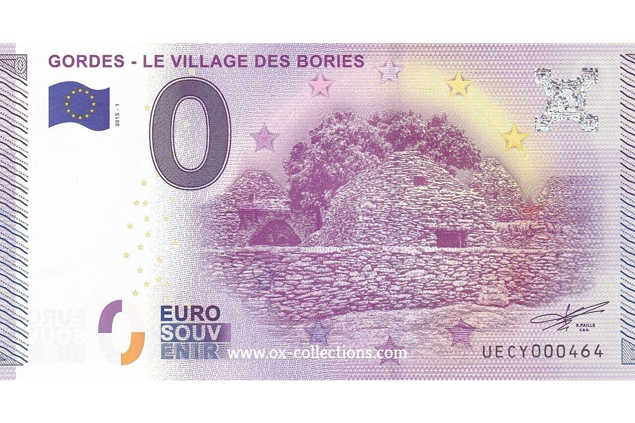 0 Euro-Schein Gordes 2015-1 Souvenir