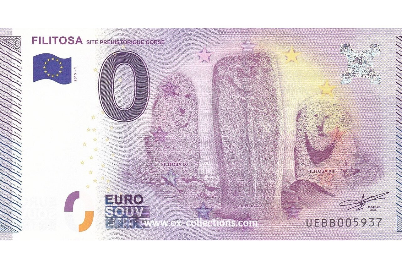 0 Euro-Schein Filitosa 2015-1 Souvenir