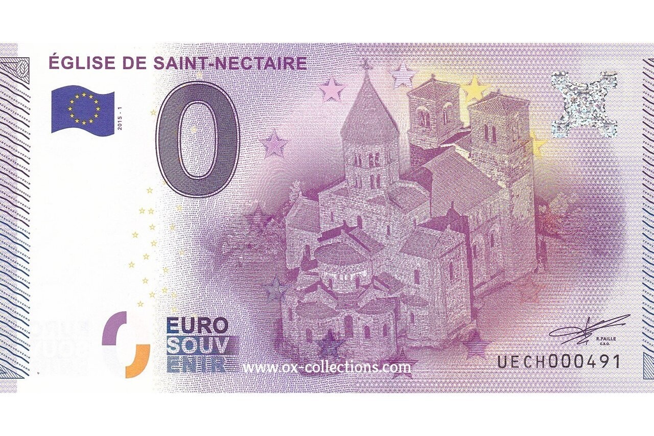 0 Euro-Schein Église de Saint-Nectaire 2015-1 Souvenir