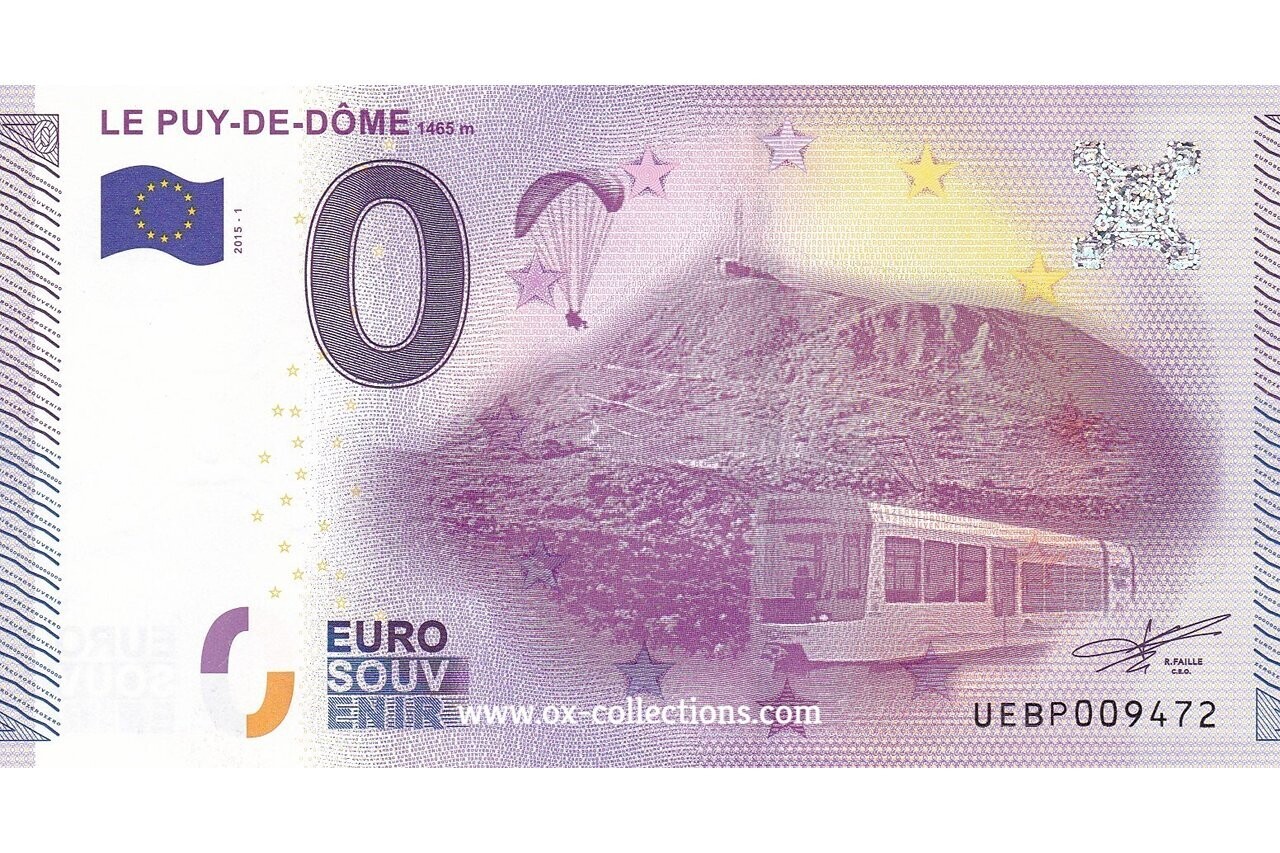 0 Euro-Schein Le Puy-de-Dôme 2015-1 Souvenir