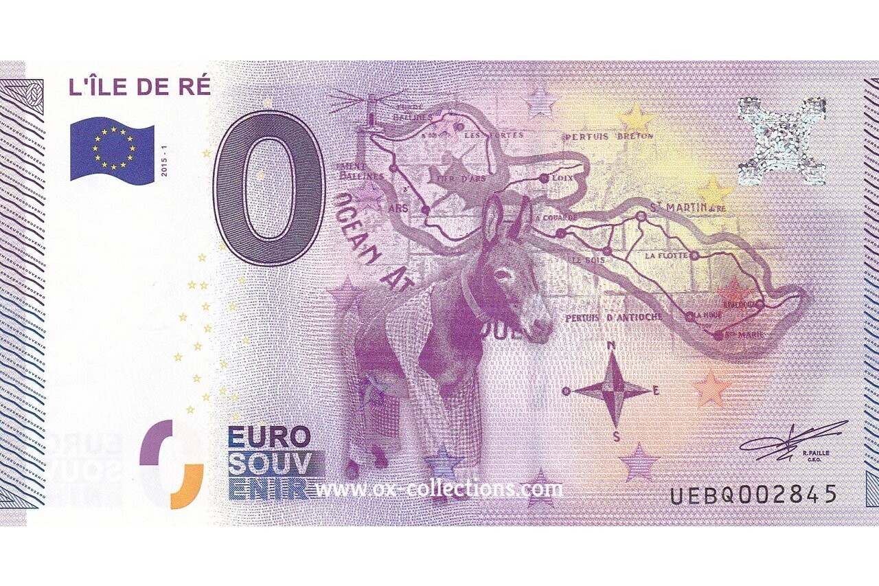 Billet 0 euro L'Île de Ré 2015-1 souvenir