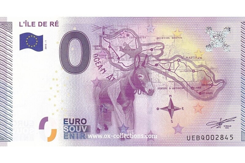 0 Euro-Schein L'Île de Ré 2015-1 Souvenir