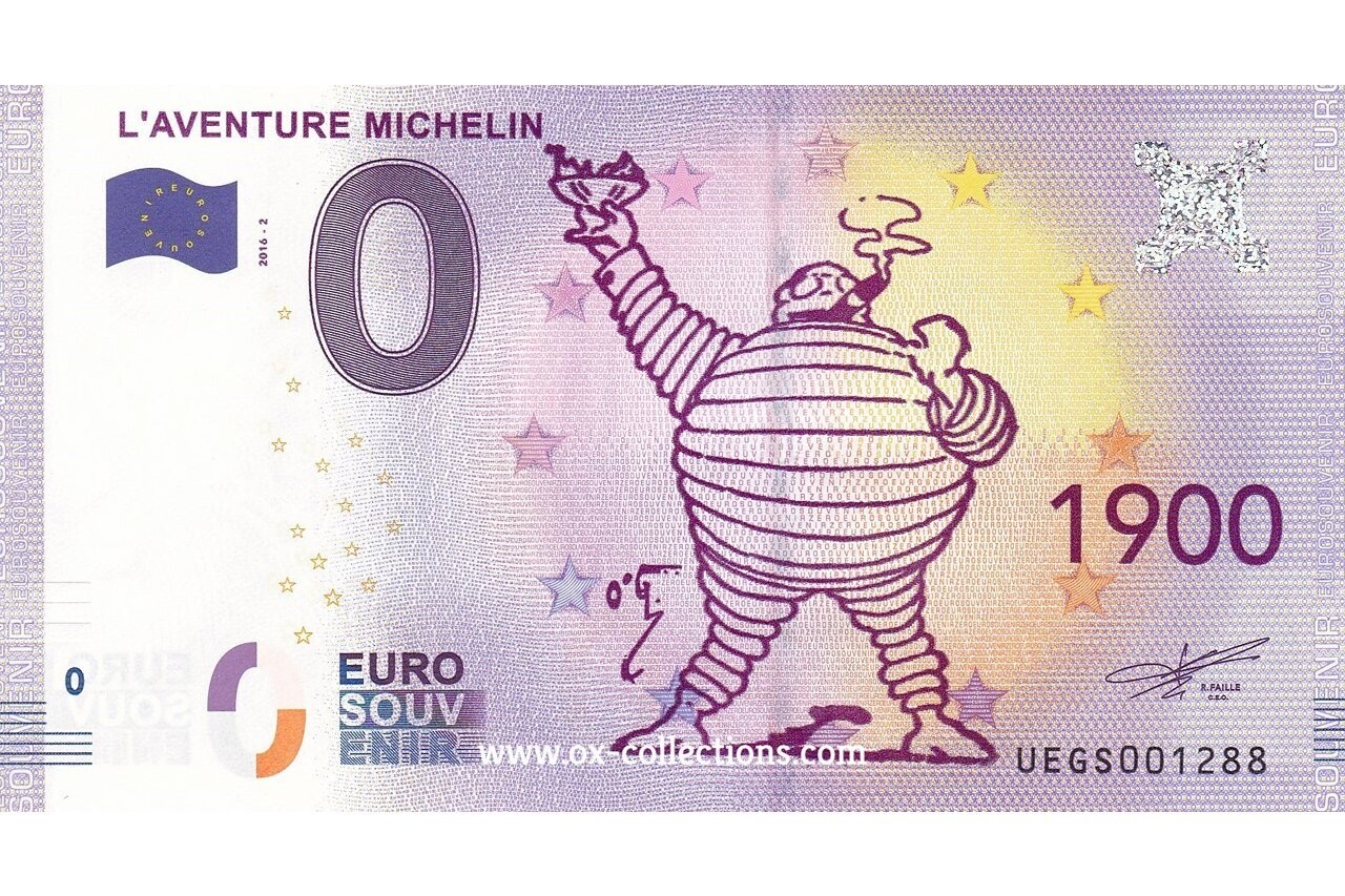0 Euro-Schein L'Aventure Michelin 2016-2 Souvenir